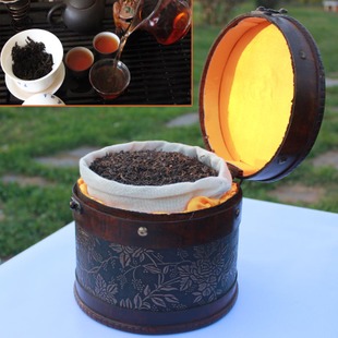 正品普洱茶 熟茶08年极品宫廷茶叶散茶 500克 皮桶装包邮
