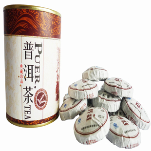 云南吴启英 普洱茶熟茶特价 迷你小七子饼 减肥茶 高山乔木春茶料