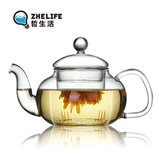 玻璃花茶壶 泡茶壶 红茶普洱花草 功夫茶具 过滤 冲泡茶器 花茶具