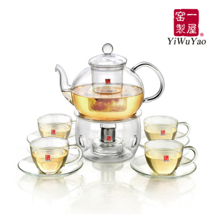 一屋窑耐热玻璃茶具套装特价包邮 整套普洱红茶花草 酒精灯专用壶