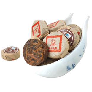 昌云茶叶 云南普洱茶熟茶 纯料迷你小沱茶 极品茶皇小圆饼